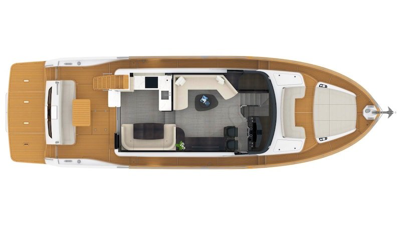 Absolute Navetta 58, plan du pont principal Absolute Navetta 58, plan du pont principal