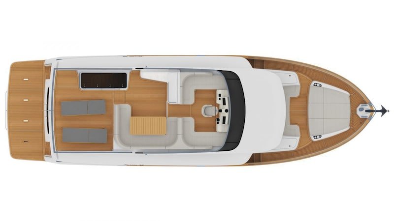 Absolute Navetta 58, plan du pont supérieur Absolute Navetta 58, plan du pont supérieur